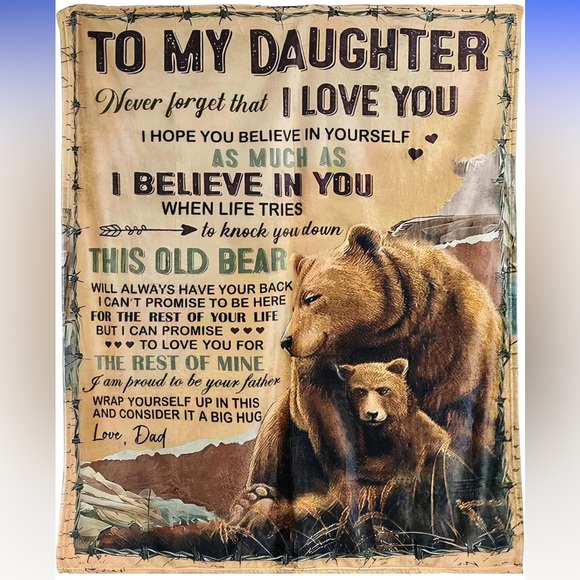 COPY - To my daughter ..I love you..soft flannel throw..60x80(NWT) - Picture 1 of 5